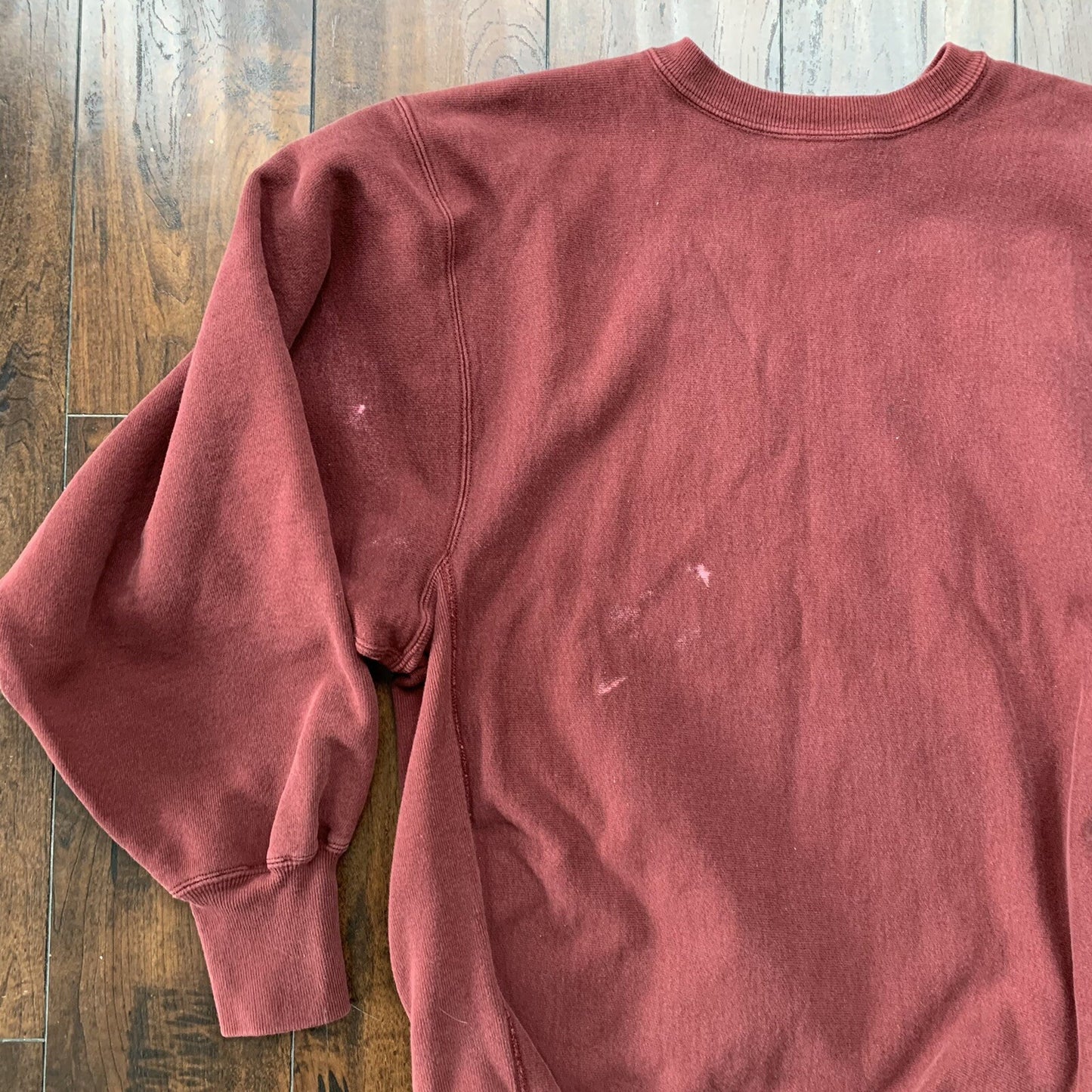 Vintage Champion 90s Maroon USA Reverse Weave Sweatshirt XL Blank 70s Gusset
