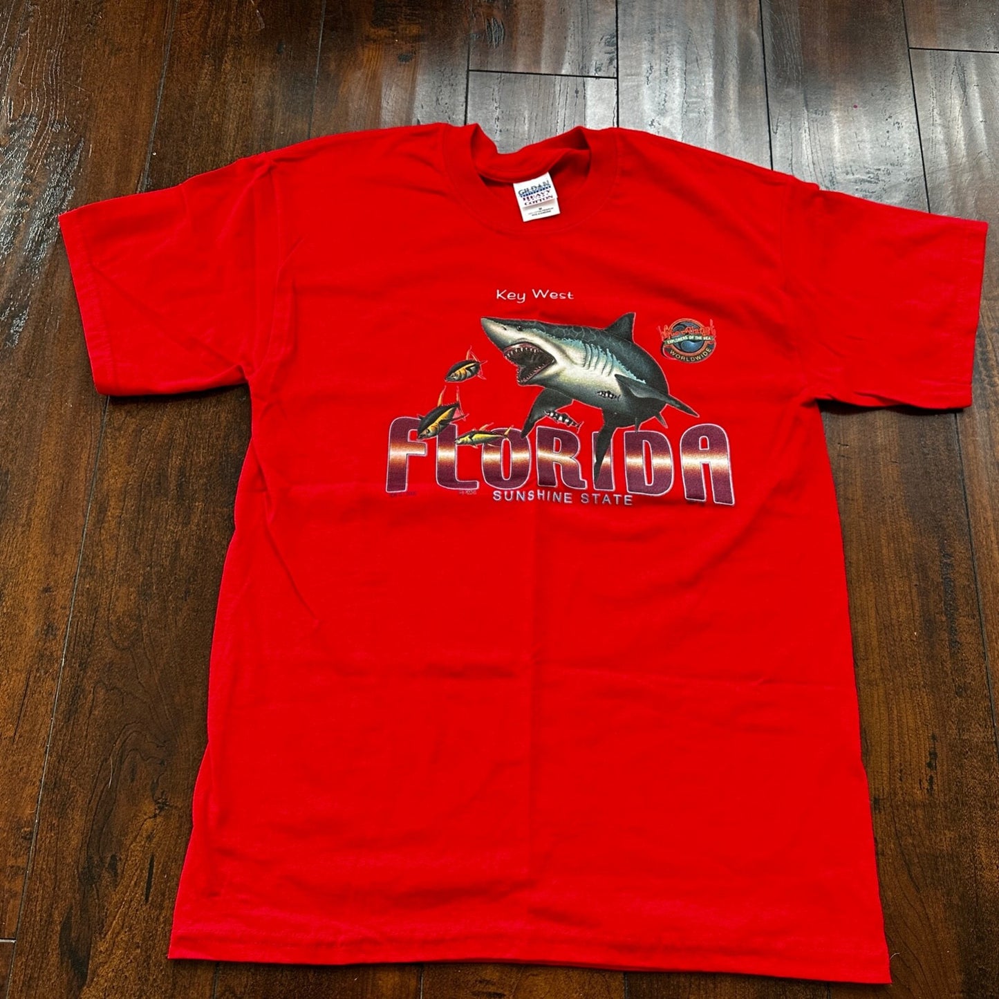 Florida Key West Sharks Vintage T Shirt Funny Travel USA America Tourist Tee