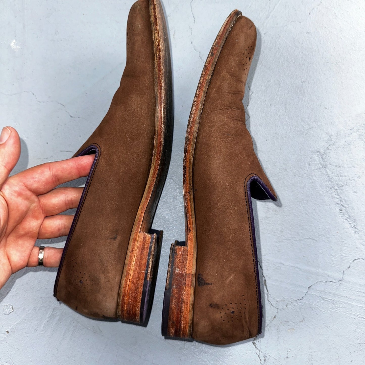 Men’s ROBERT GRAHAM Brown Suede Leather Fashion Loafers Sz 8.5 D