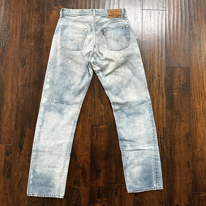 Levis Vintage 80s Redline Selvedge USA 501 XX Jeans Light Wash 32x36 Act 29x31
