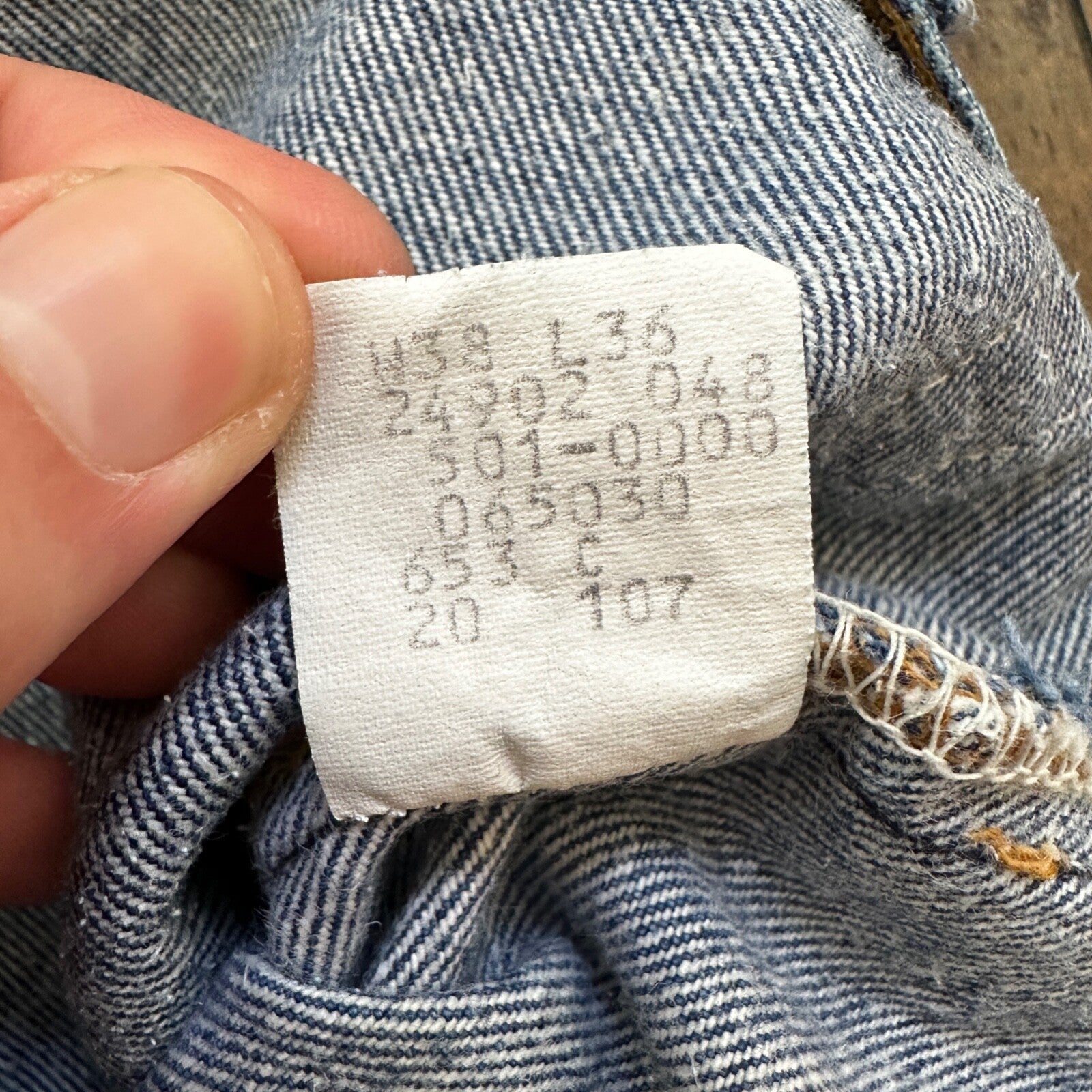 VTG 80s Levis 501 Button Fly 38x36 USA Tag Jeans Straight Wash Blue XX Act 34x31