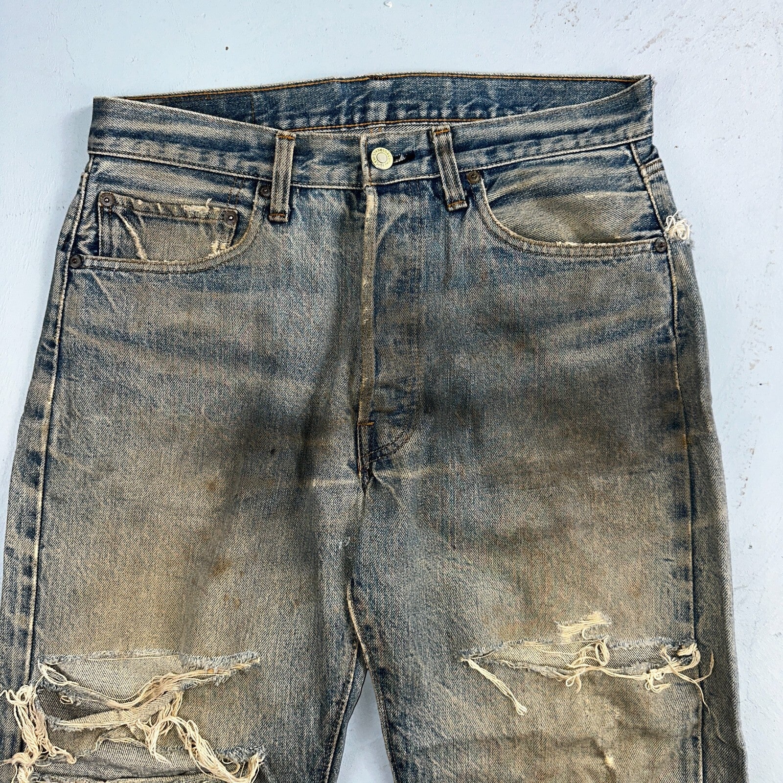 Levis 501 Vintage 80s Redline Selvedge USA XX Jeans Med Wash 34x38 Act 31x27