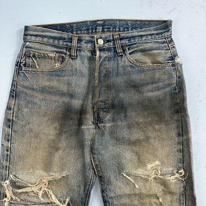 Levis 501 Vintage 80s Redline Selvedge USA XX Jeans Med Wash 34x38 Act 31x27