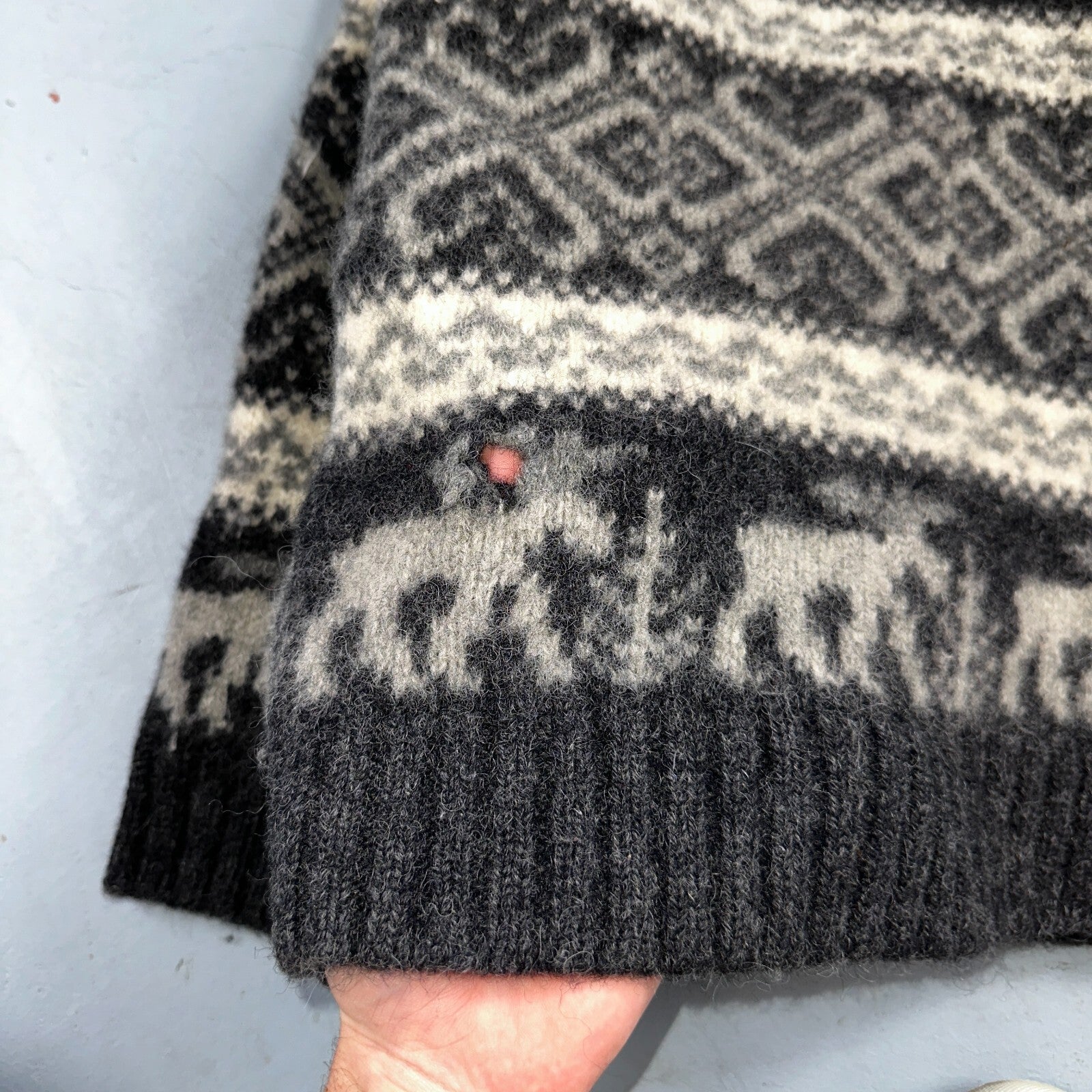 Eddie Bauer Vintage 1992 Wool Turtleneck Fair Isle Pullover Sweater L Womens