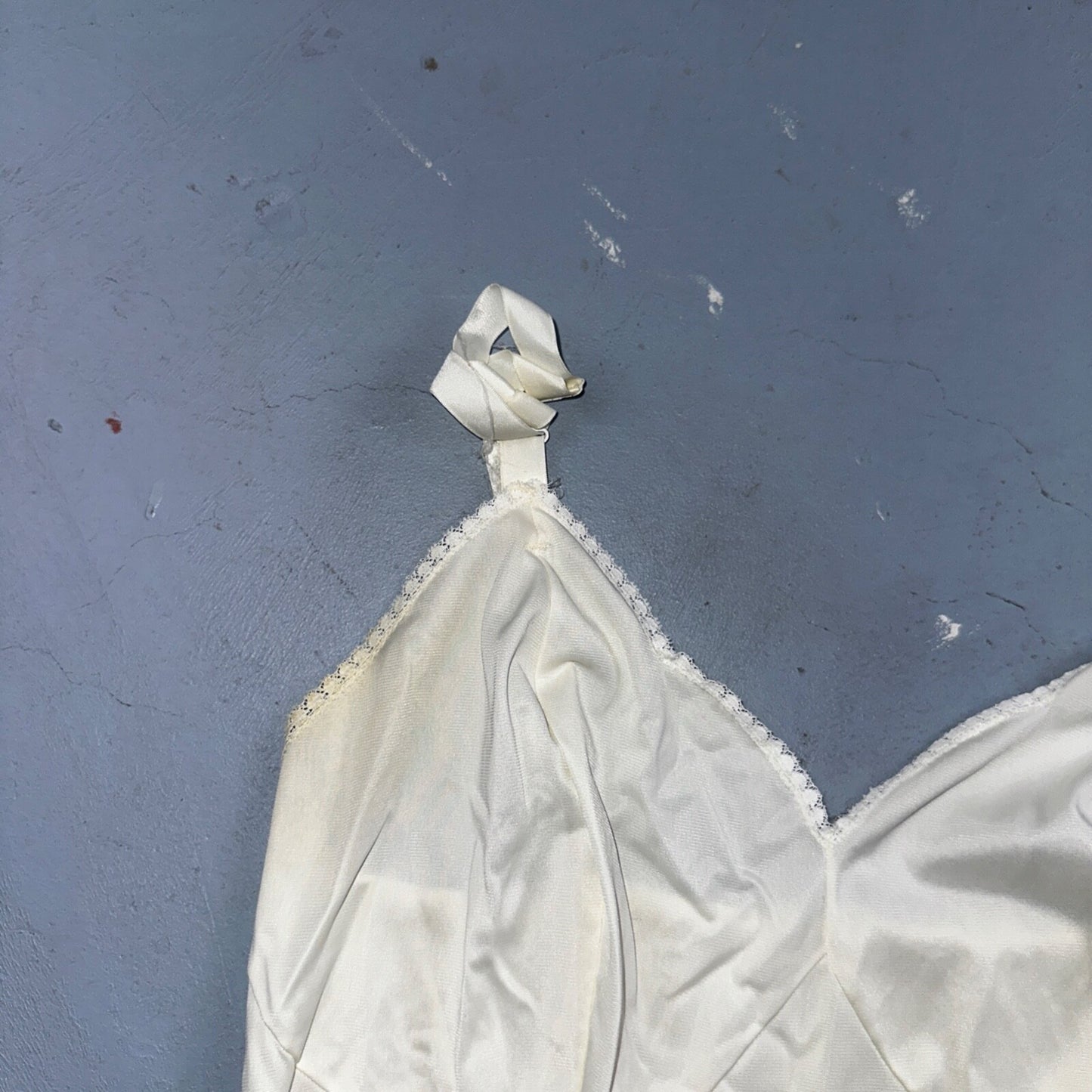 VTG Komar 1970s Lingerie Slip Dress Sleepwear Full Sweep Nightgown Lace 70s