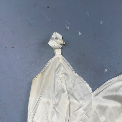 VTG Komar 1970s Lingerie Slip Dress Sleepwear Full Sweep Nightgown Lace 70s