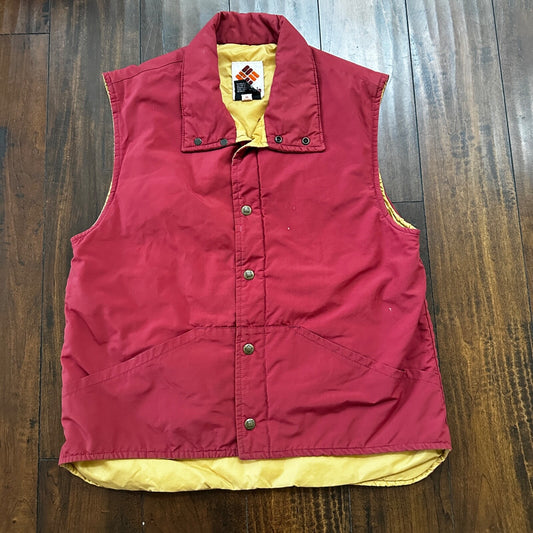 Vintage 80s Columbia USA Thinsulate 3M Puffer Gilet Vest Red Hipster M 90s