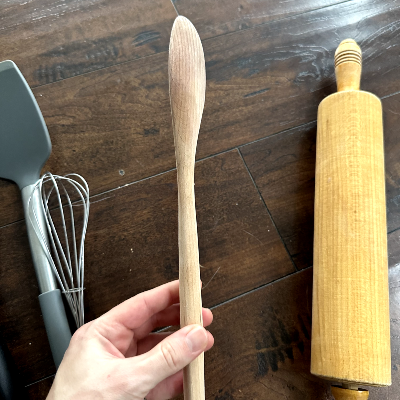 Kitchen Utensils Spatula Rolling Pin Wooden Spoon Mixing Spreading Glaze Lot Set