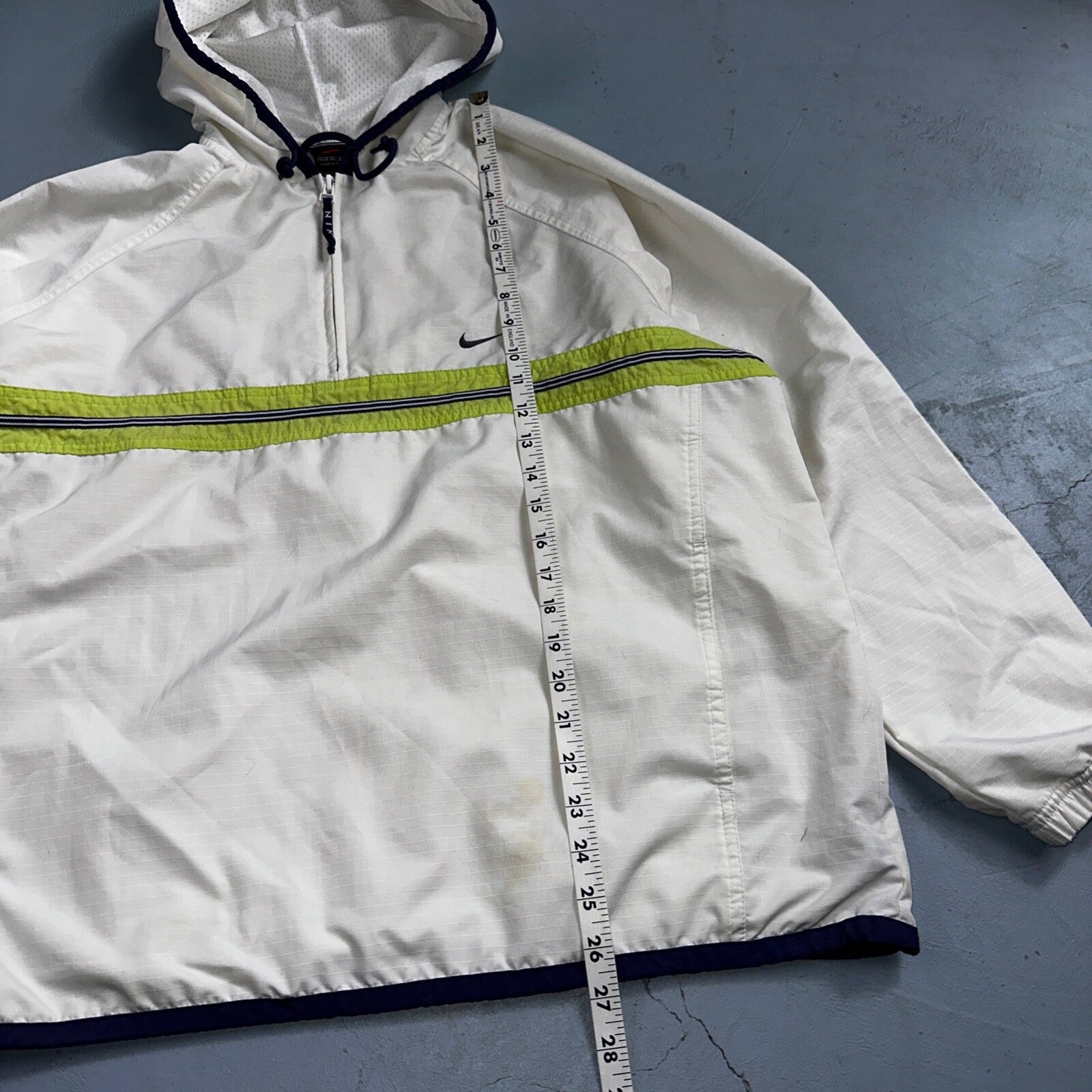 Nike Jacket Vintage Nylon Windbreaker Women’s Quarter Zip Large White 90s