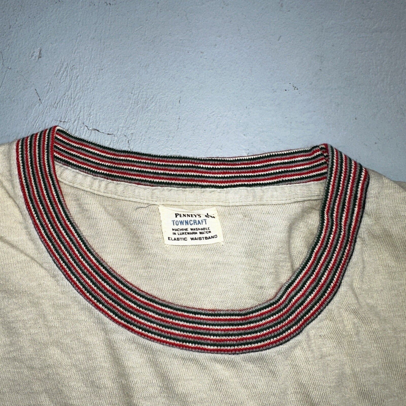 Penneys Vintage 60s Green Long Sleeve T Shirt Top Size Large Rockabilly 1960s