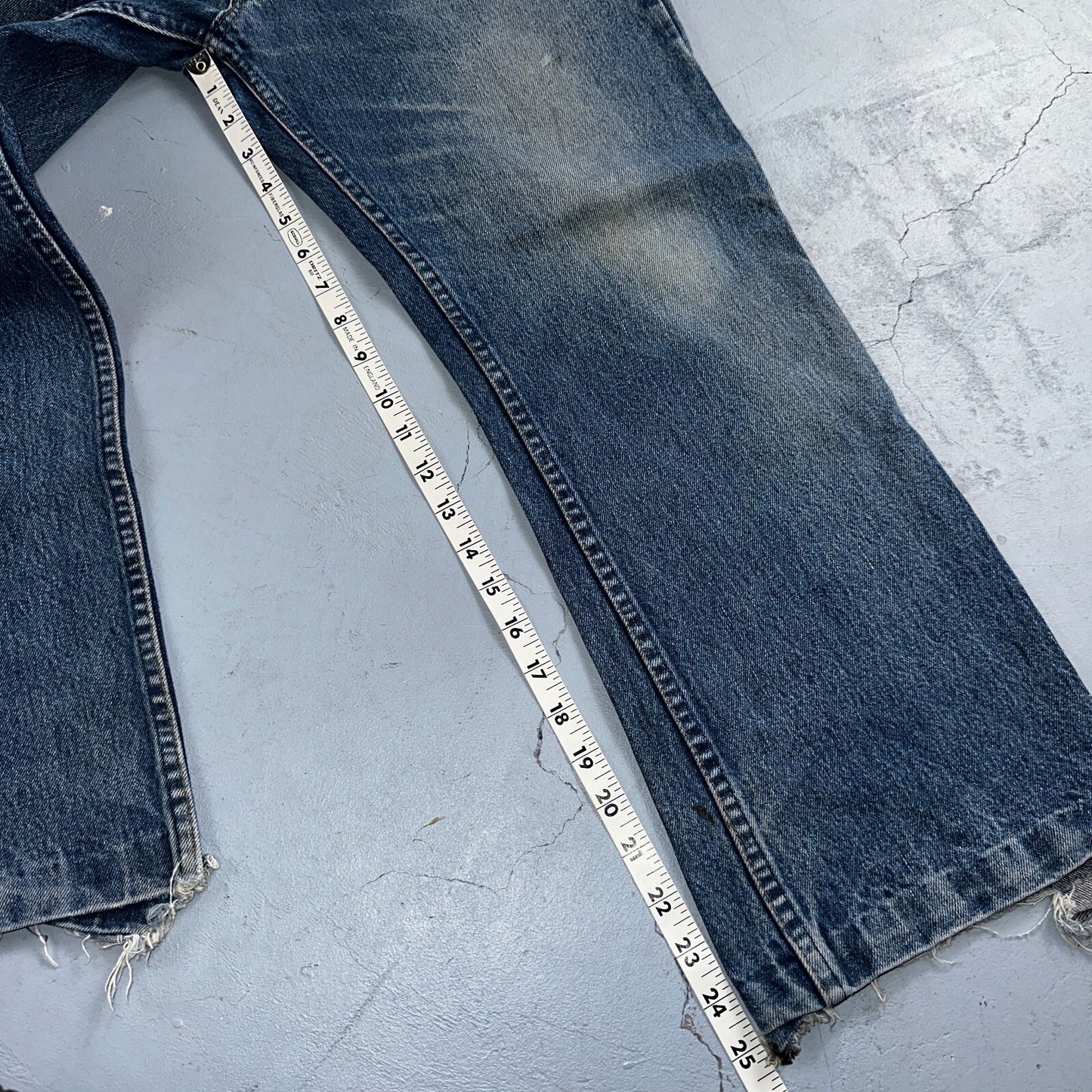 Levis 517 Vintage 80s USA Orange Tab Bootcut Flare Blue Worn Jeans Act 32x25