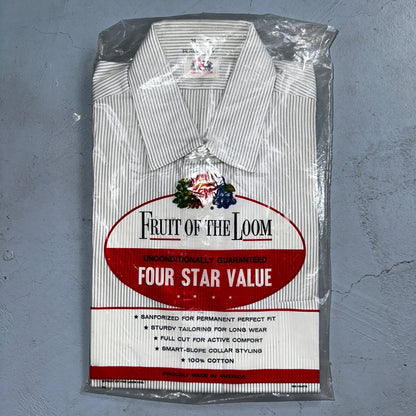 VTG Fruit of the Loom Sanforized Button Up Shirt Mens 1950s 14 NOS Rockabilly