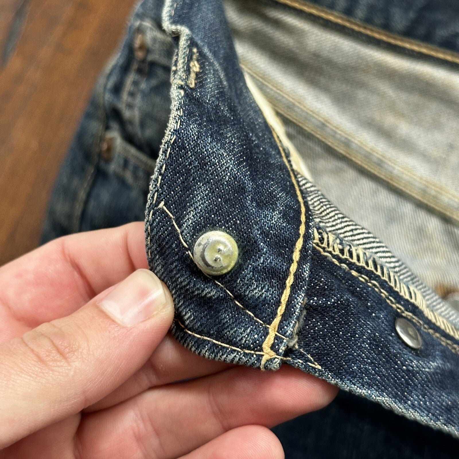 Vintage LEVIS 501XX Jeans Big E 1940s Denim Redline Selvedge 28x32 USA 1947 40s