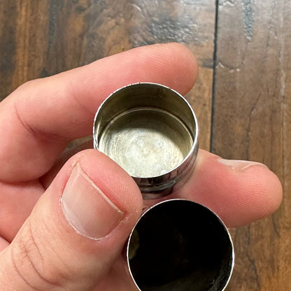 Vintage Modern MCM Silver Tone Chrome Bullet Shaped Salt & Pepper Shakers Eames