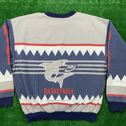 Nike Vintage Sweatshirt Mens T Shirt Sharks Crewneck AOP Basketball Jordan RARE