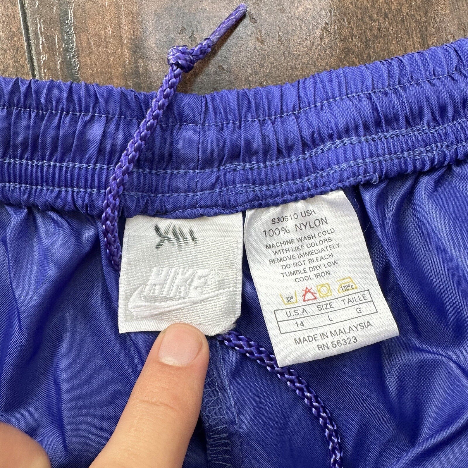 Nike Vintage 90s Gray Tag Windpants Track Pants Ankle Zip Unlined Purple L Women