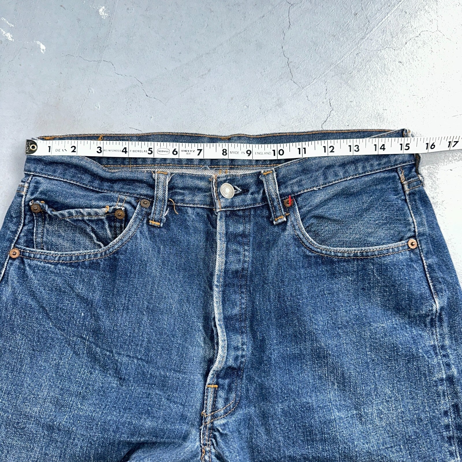 Levis 501 VTG 70s SS Redline Selvedge Jeans XX Med Wash 34x29 Act 31x25