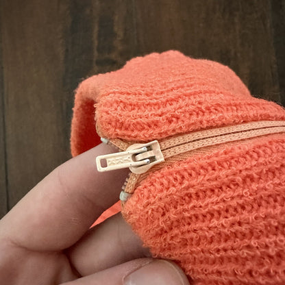 Vintage USA Rockabilly Womens Shirt Terry Cloth Orange Tank Shirt 70s 80s Cut