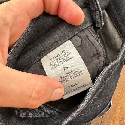 Vince Womens Skinny Jeans Black 26 Low Rise Dark 26x30 DV279B2925