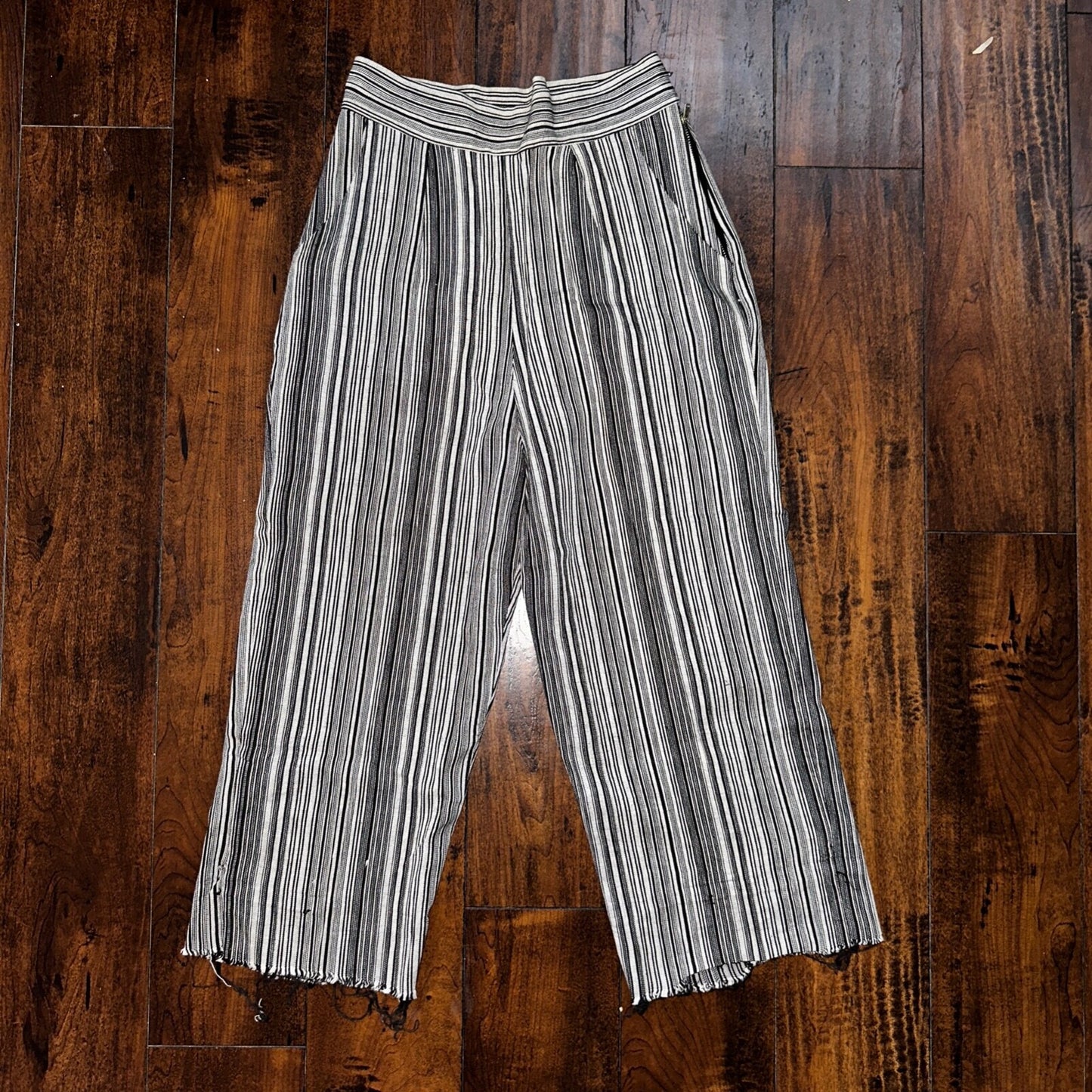 Vintage USA Rockabilly Womens Dress Pants 60s 70s Top Bottom Capri Striped 24x20