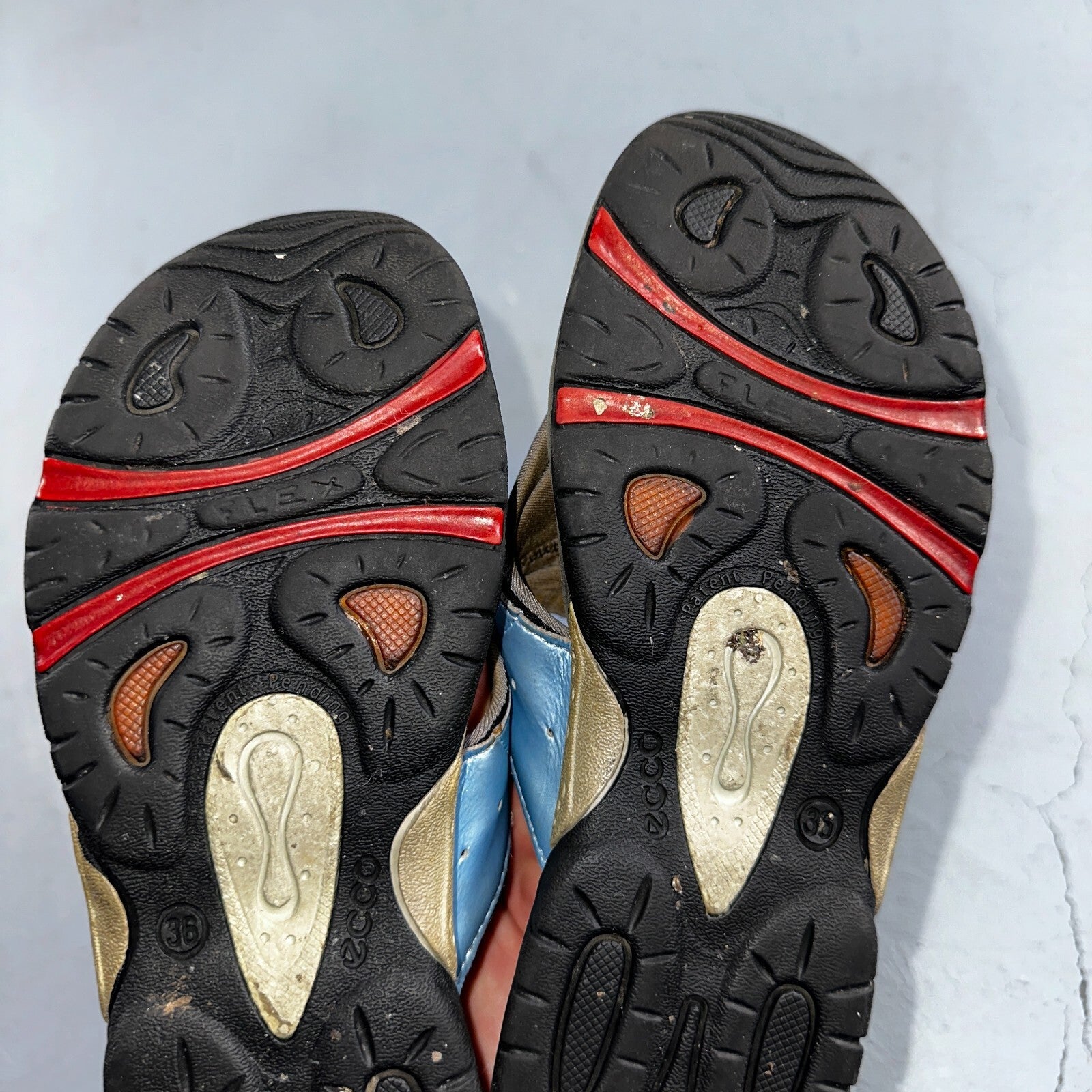 Ecco Unisex Blue Slide Comfort Style Sandals Size 36 Beach Summer Hiking Y2K