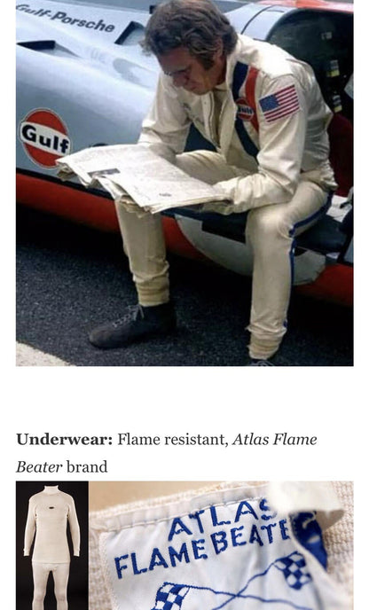 Vintage Atlas Flamebeaters Thermal Pants Mens Cotton Steve McQueen Movie 70s