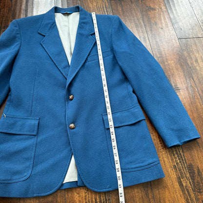 VTG Pendleton Jacket Blazer Men's 42 Blue 100% Pure Virgin Wool USA Western 70s