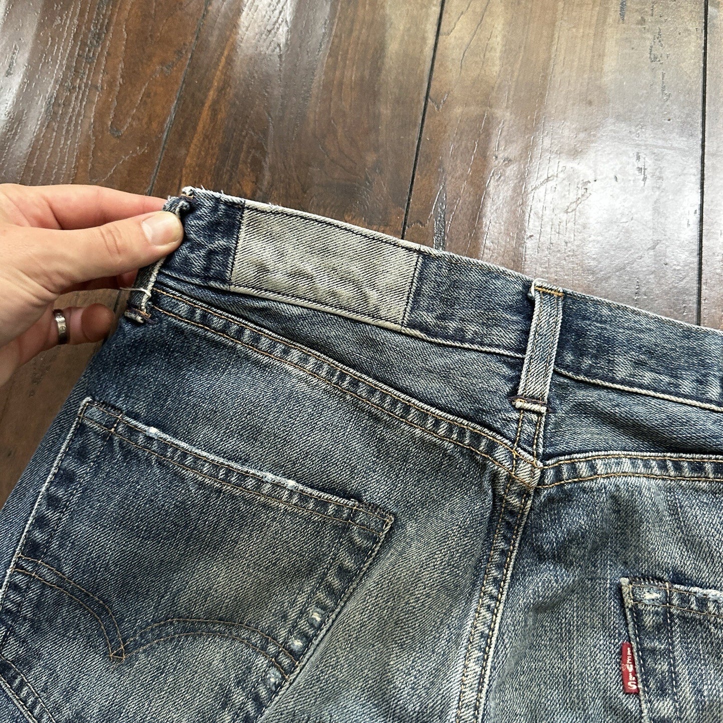 Levis LVC Big E Vintage Redline Selvedge Denim 505 Jeans USA Thrashed 28x34 501