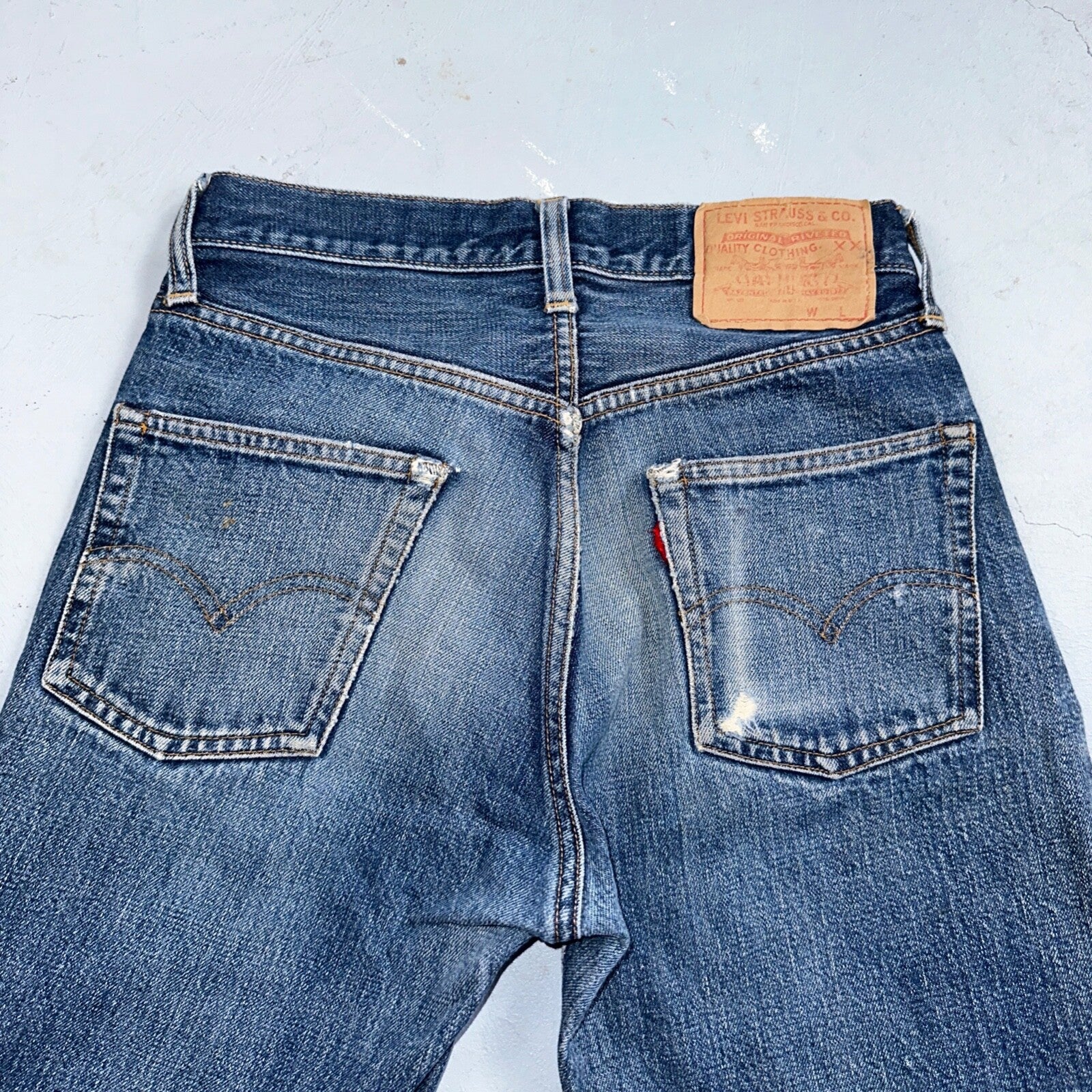 Levis 501 Big E Vintage 60s Redline Selvedge USA XX 1960s Jeans 66 Act 26x27