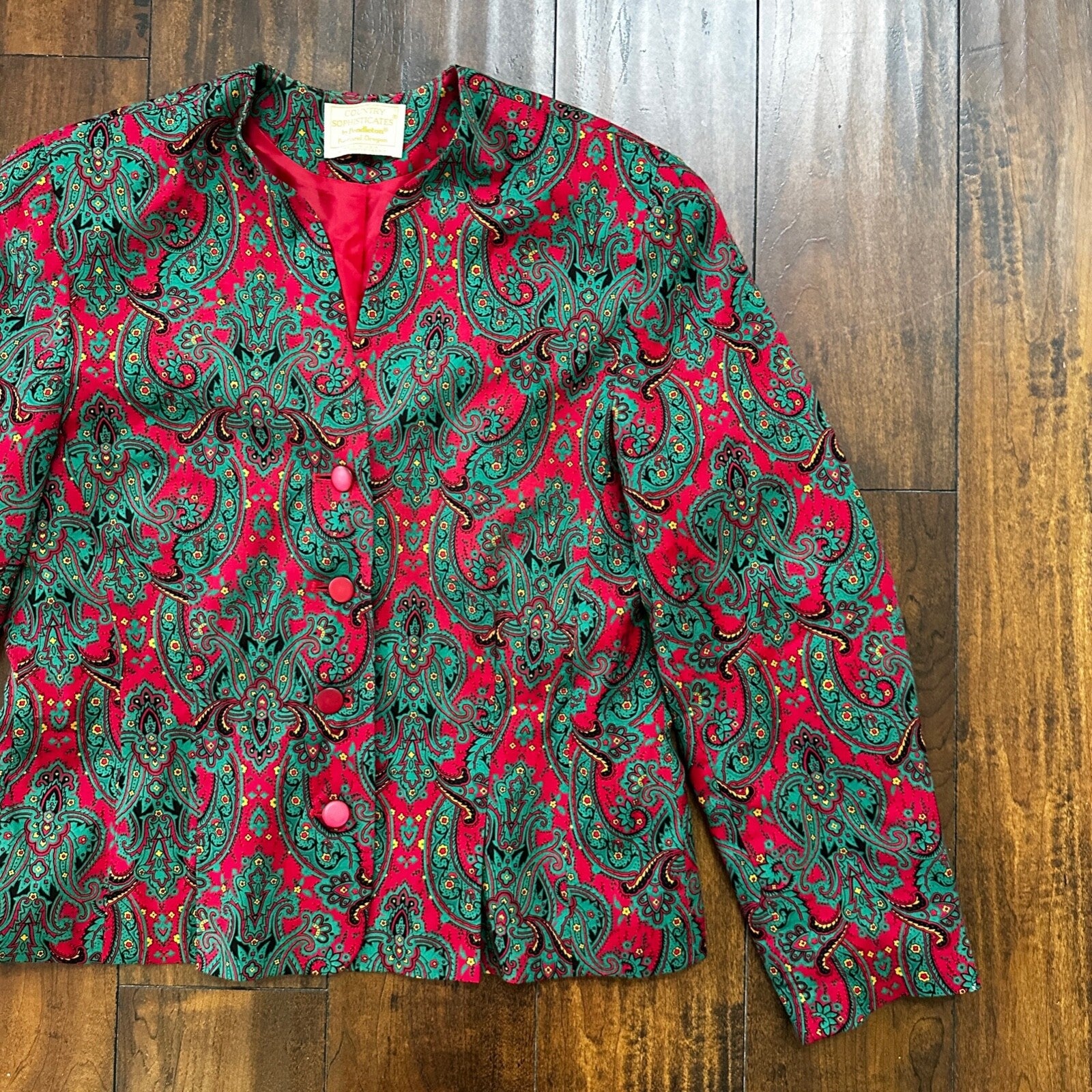 Pendleton Country Sophisticates Paisley Blouse Shirt Top Size 12 Petite Vintage