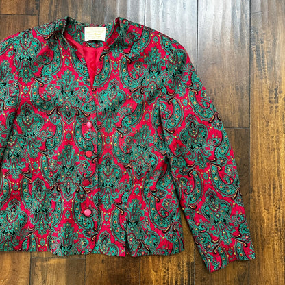 Pendleton Country Sophisticates Paisley Blouse Shirt Top Size 12 Petite Vintage