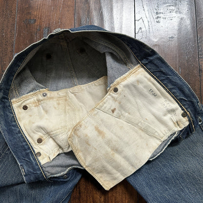 Vintage LEVIS 501XX Jeans Big E 1940s Denim Redline Selvedge 28x32 USA 1947 40s