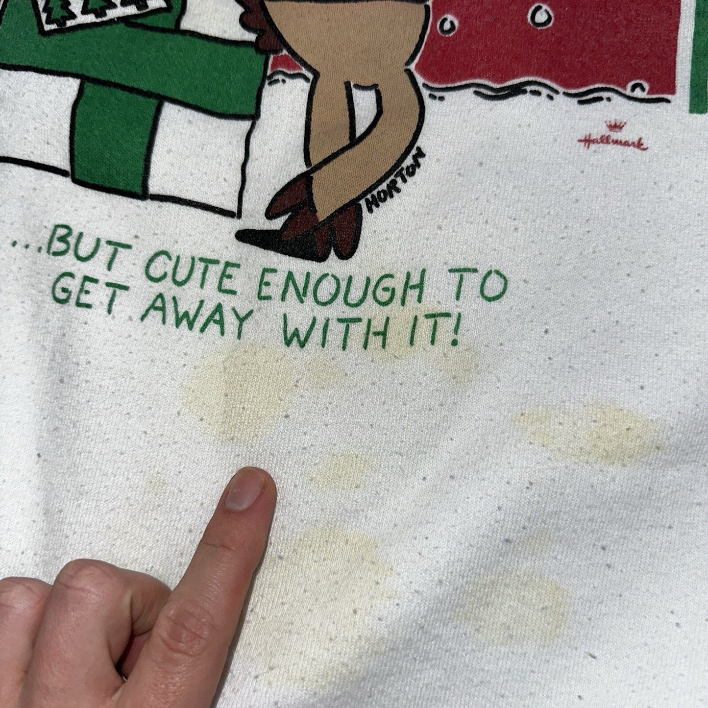 Vintage Hallmark Cards Horton Naughty Christmas Sweater Sz XL Sweatshirt Funny