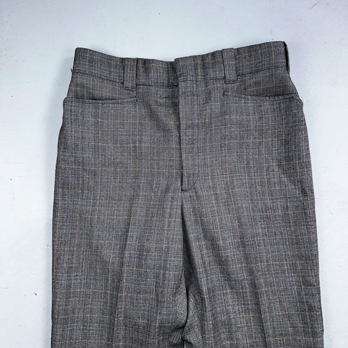 VTG Mens 3 PC Suit 42 Jacket Coat Pants Vest Plaid Rockabilly 70s 1970s Brown