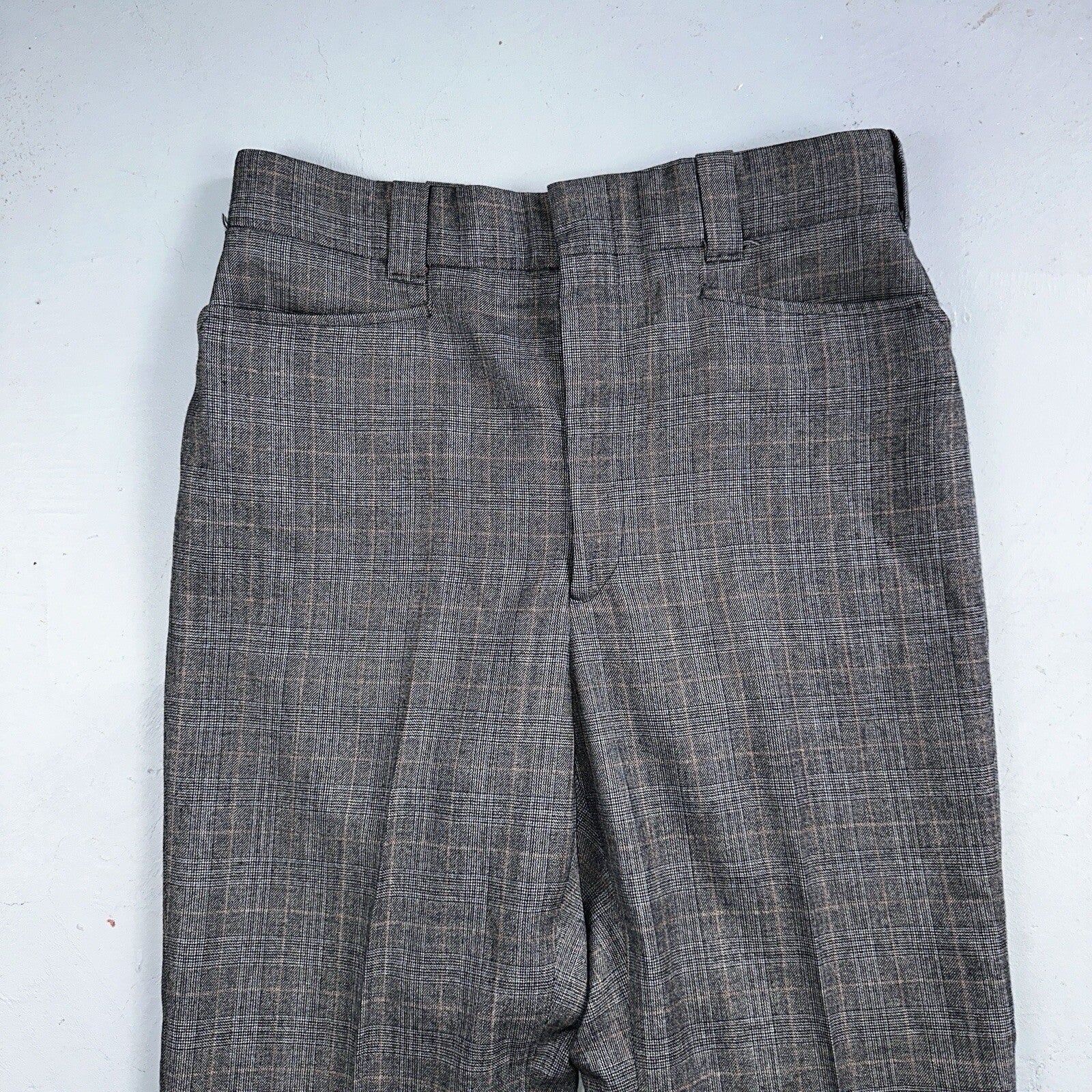 VTG Mens 3 PC Suit 42 Jacket Coat Pants Vest Plaid Rockabilly 70s 1970s Brown