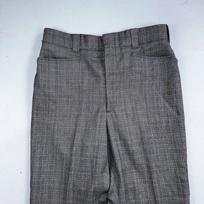 VTG Mens 3 PC Suit 42 Jacket Coat Pants Vest Plaid Rockabilly 70s 1970s Brown