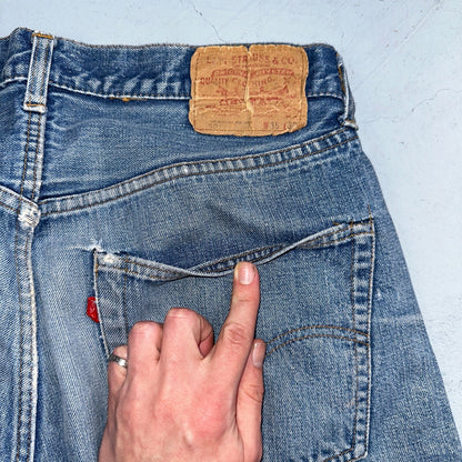 Levis 501 VTG 70s SS Redline Selvedge Jeans XX Med Wash 35x32 Act 32x28