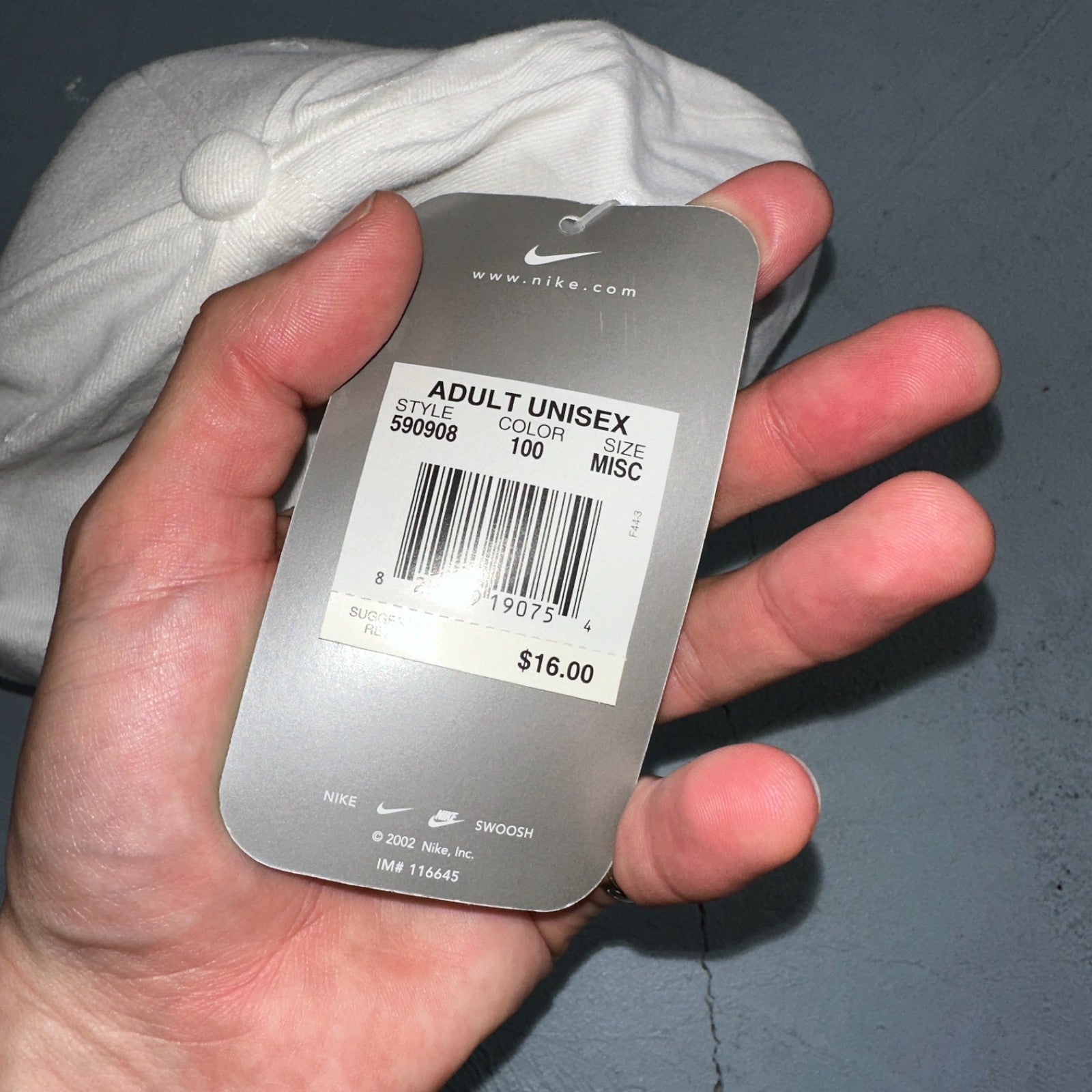 Vintage 2002 Nike Detroit Lake Fishing Derby Hat NWT White Cap Swoosh RARE USA