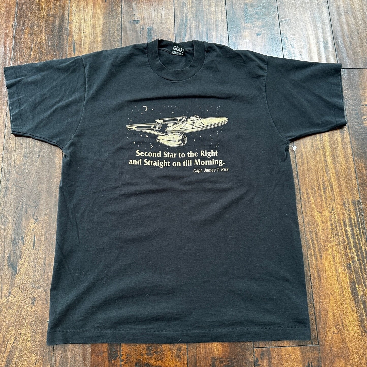 Star Trek 90s James T Kirk Vintage T Shirt USA 90s Rare Promo Movie Spaceship XL