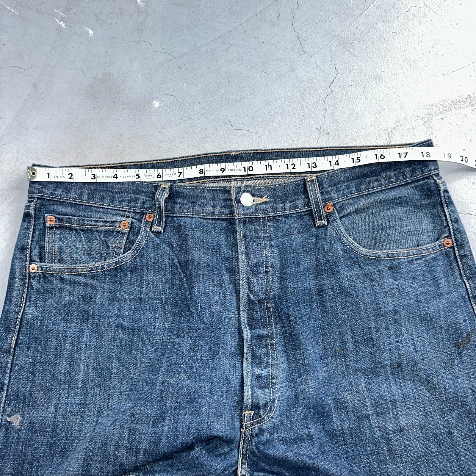 Levis 501 Vintage Y2K XX Straight Leg Jeans Blue Med Wash 38x32 Act 35x29