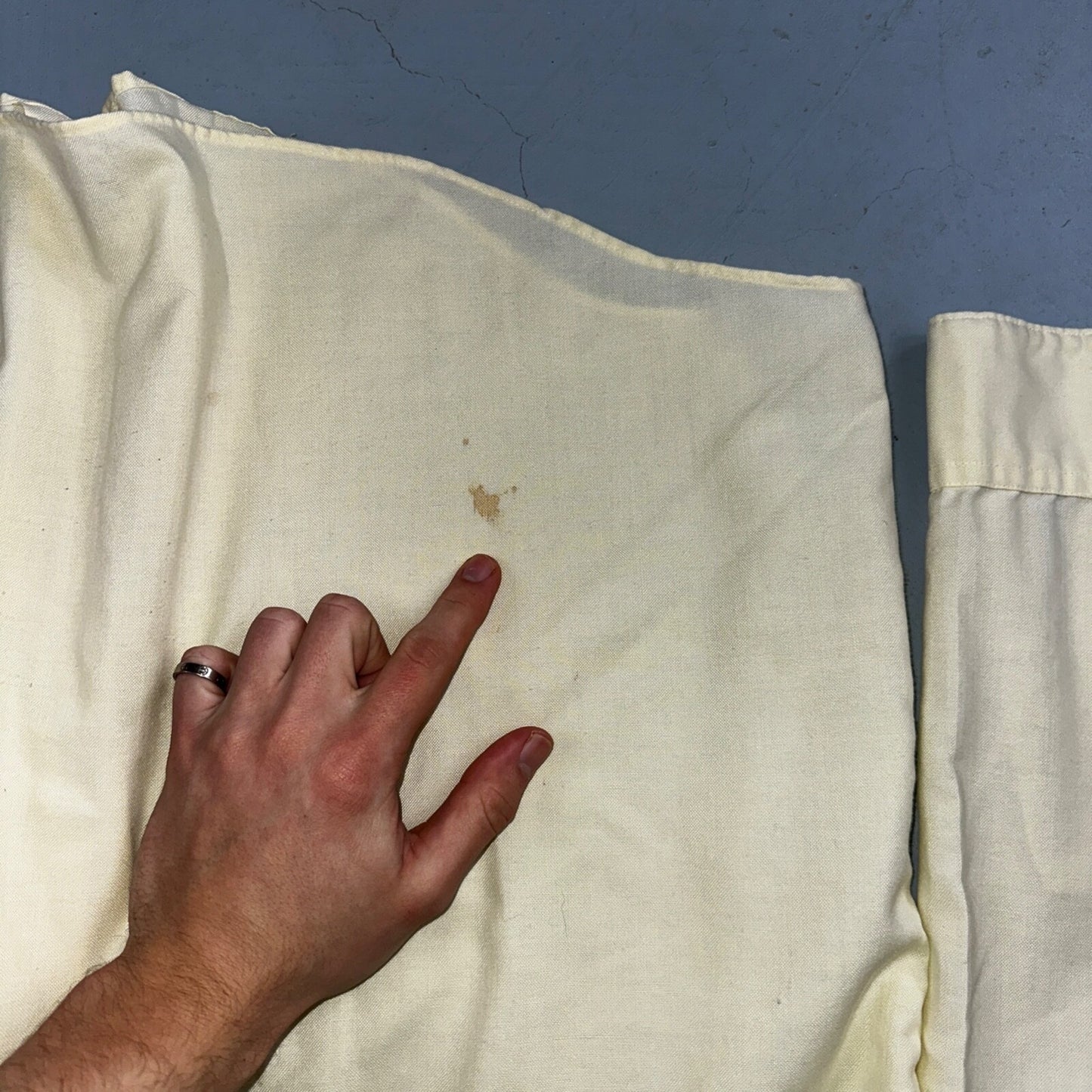 Vintage Penneys Towncraft Shirt Men 16 Penn Prest Yellow White Stripe 60s 1960s