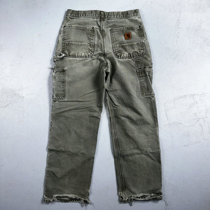 Carhartt VTG Double Knee Carpenter Pants USA B01 B136 MOS Green 31x30 Act 30x28