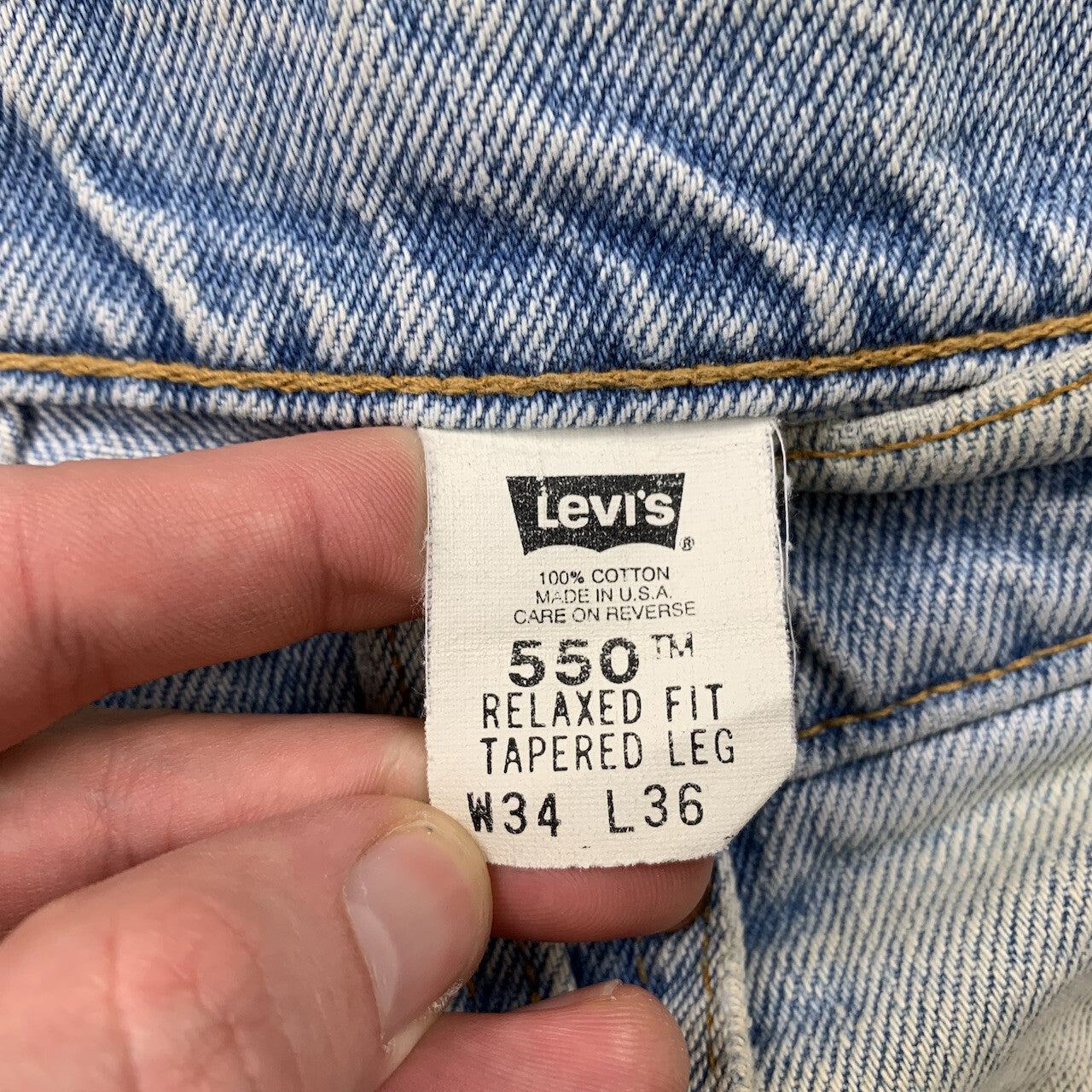 Levis 550 Vintage 90s Tapered Leg XX USA Jeans 34X36 Relaxed Fit Light Act 31x35