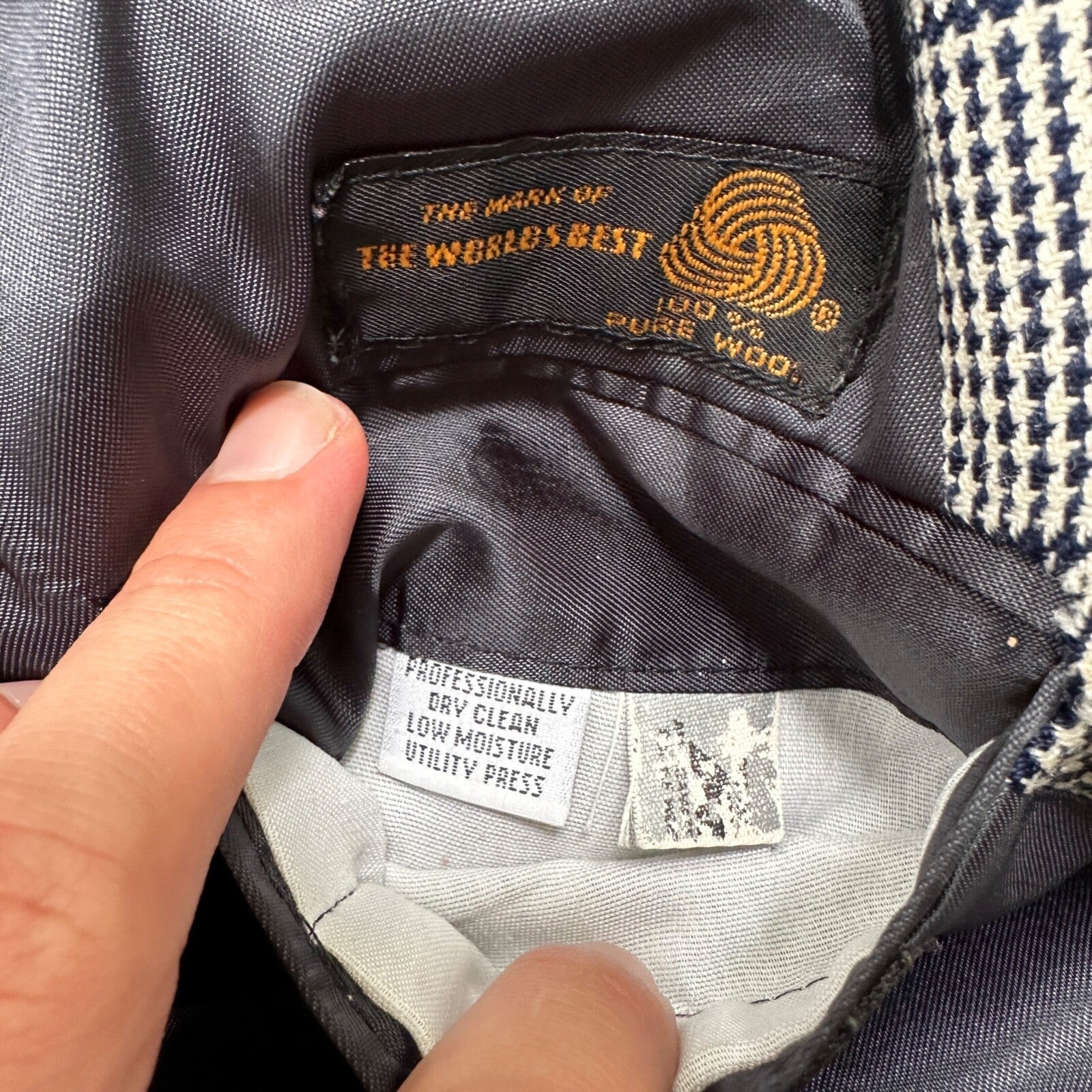 Vintage Cricketeer Womens Nordstrom Double Breasted Blazer Pure Wool 80s Plaid