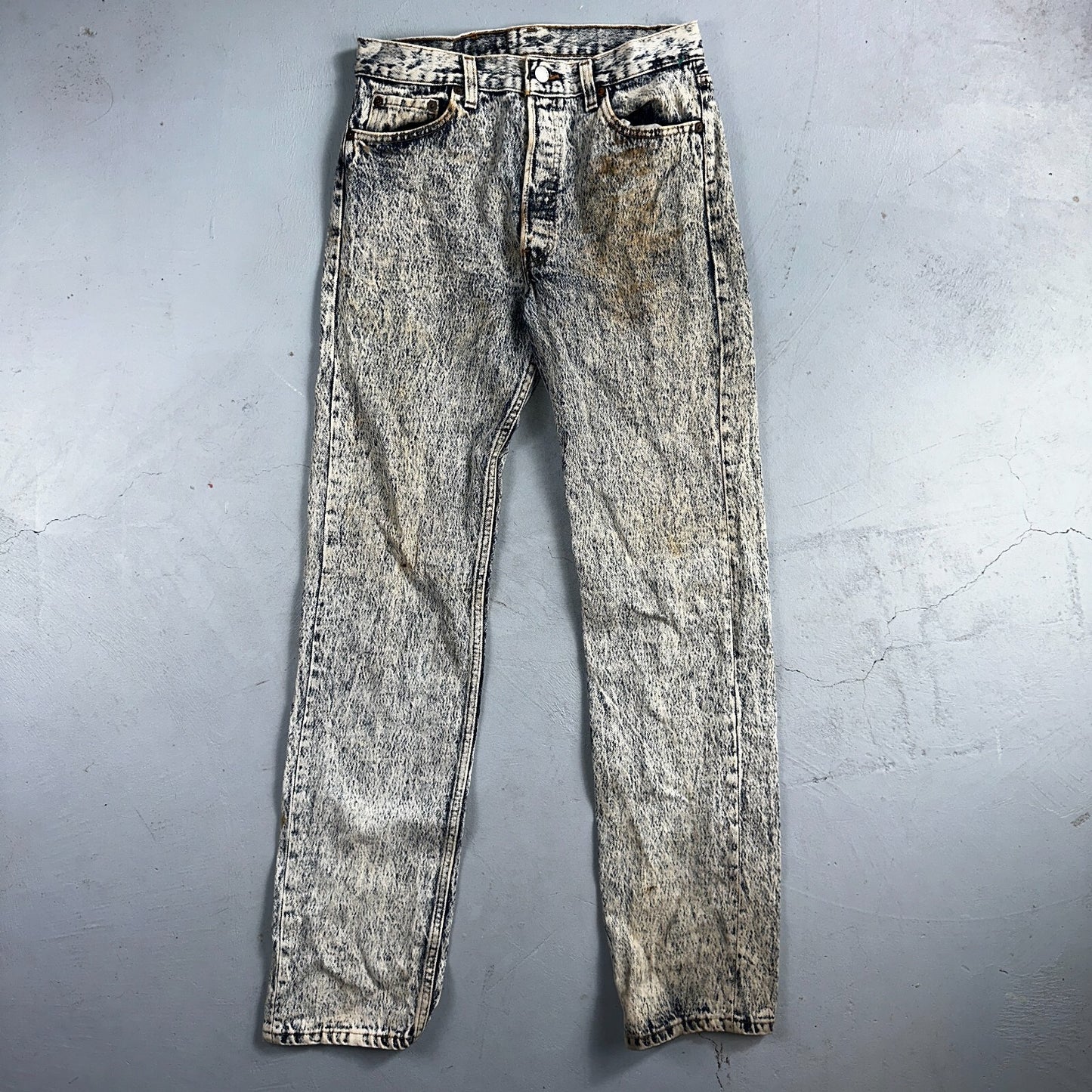 Levis 501 Vintage 80s USA XX Straight Leg Jeans Blue Acid Wash 30x34 Act 28x32