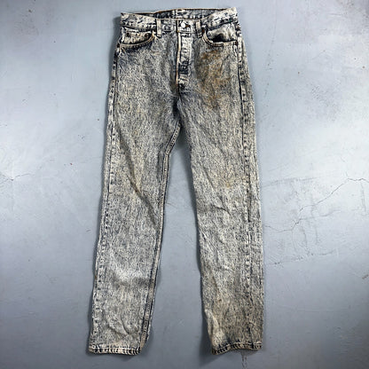 Levis 501 Vintage 80s USA XX Straight Leg Jeans Blue Acid Wash 30x34 Act 28x32