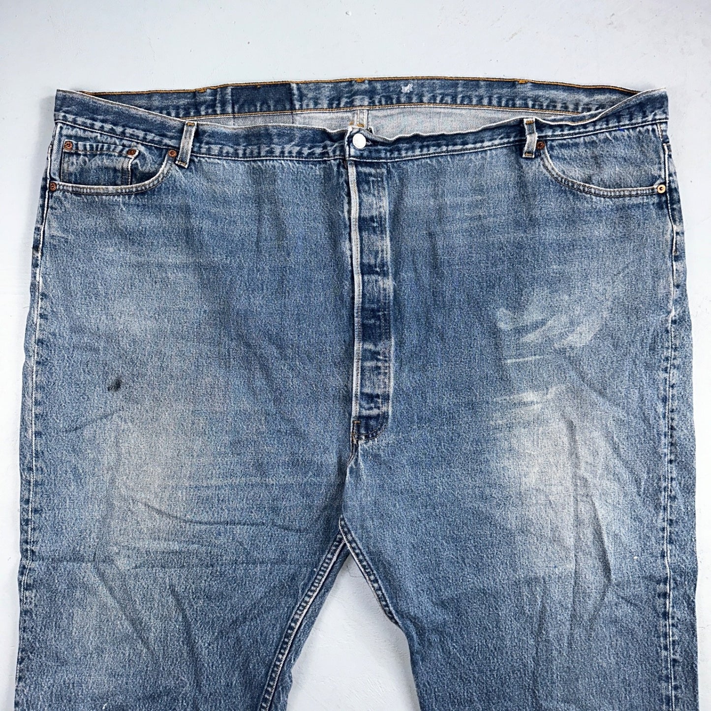 Levis 501 Vintage 90s USA XX Straight Leg Jeans Blue Light Wash 60x30 Act 56x27