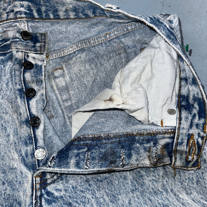 Levis 501 Vintage 80s USA XX Straight Leg Jeans Blue Acid Wash 31x32 Act 30x31