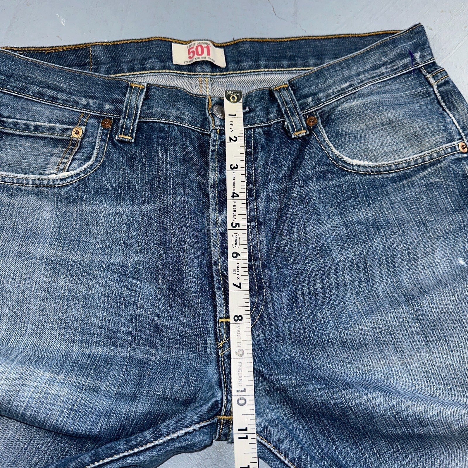 Levis 501 Vintage Y2K XX Straight Leg Jeans Blue Med Wash 34x34 Act 33x27