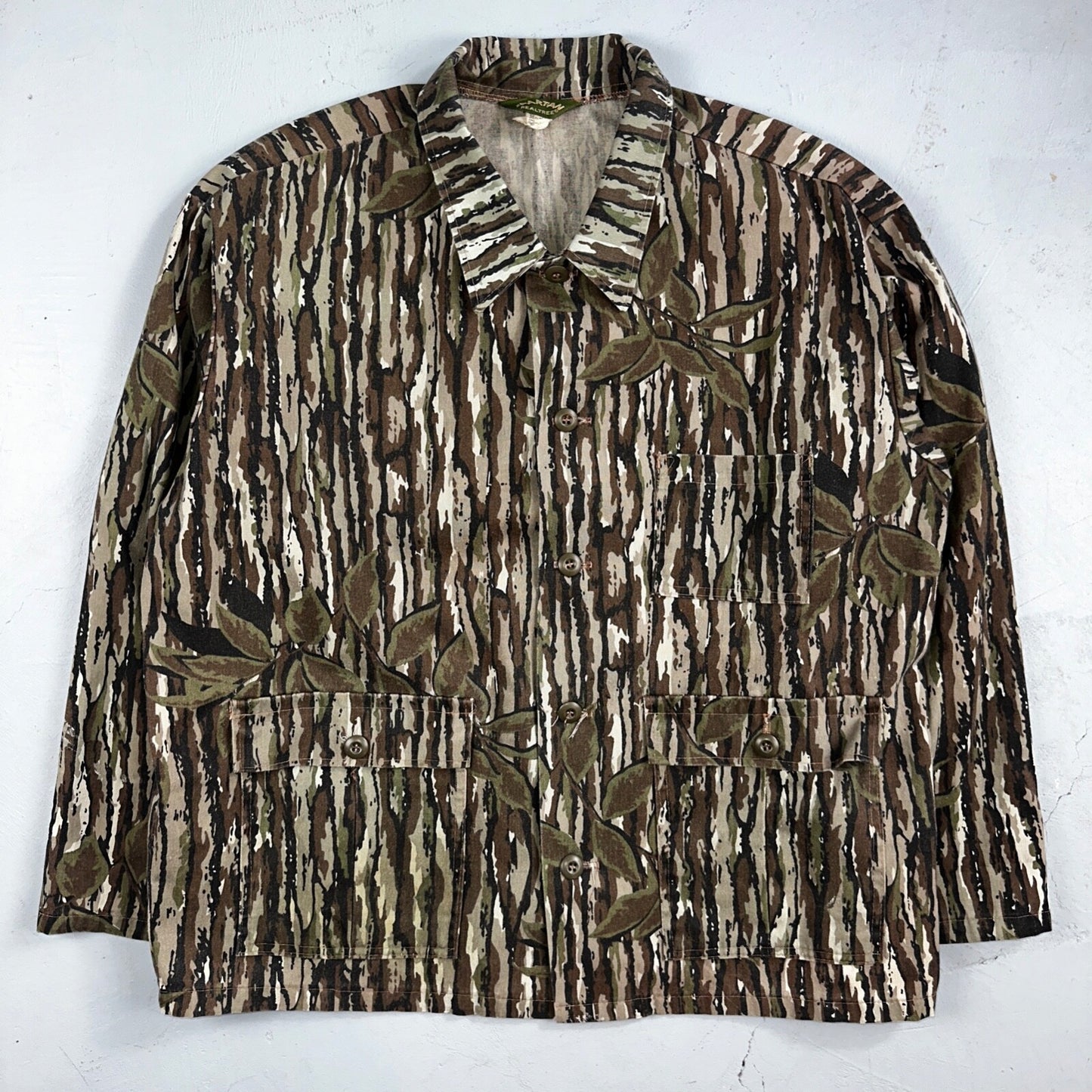 Spartan Realtree 80s Vintage Camo Shirt Mens XL Camouflage Hunting USA Made